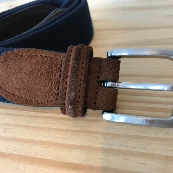 Anderson's Woven Navy Brown Leather Belt - Picture 2 of 9
